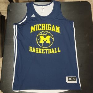 Vintage University of Michigan Wolverines double-side basketball jersey.